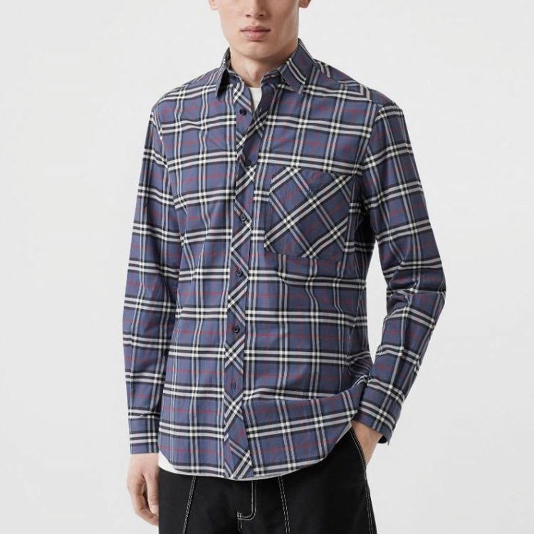 Мужская рубашка Burberry (военно-морской синий) — фото 4