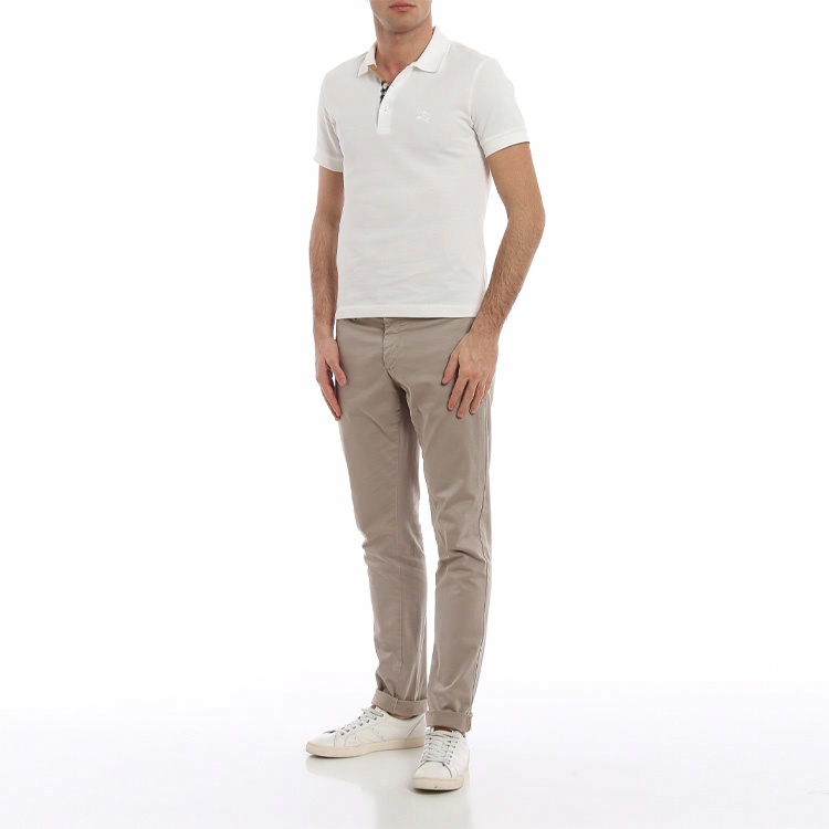Мужская футболка Burberry Polo (белая) — фото 5
