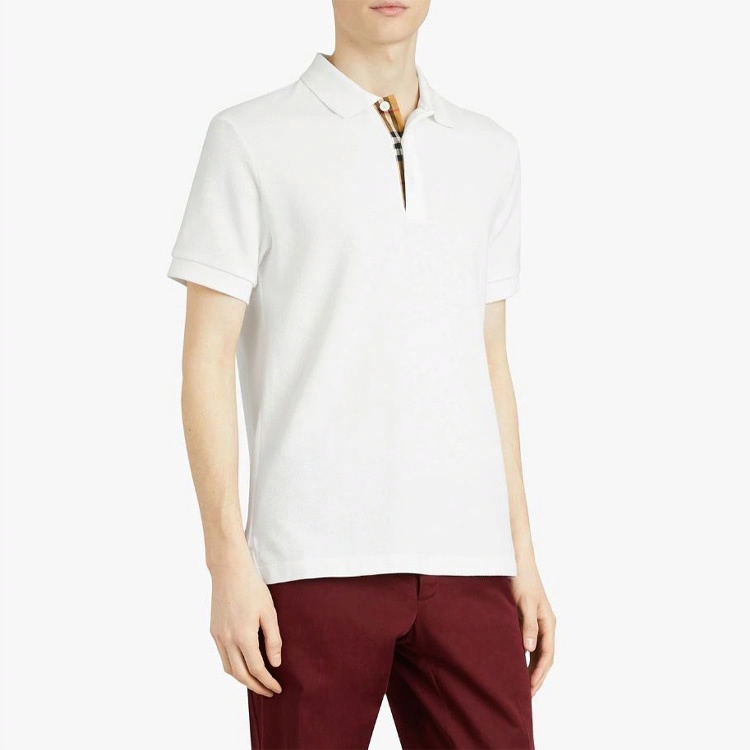 Мужская футболка Burberry Polo (белая) — фото 3