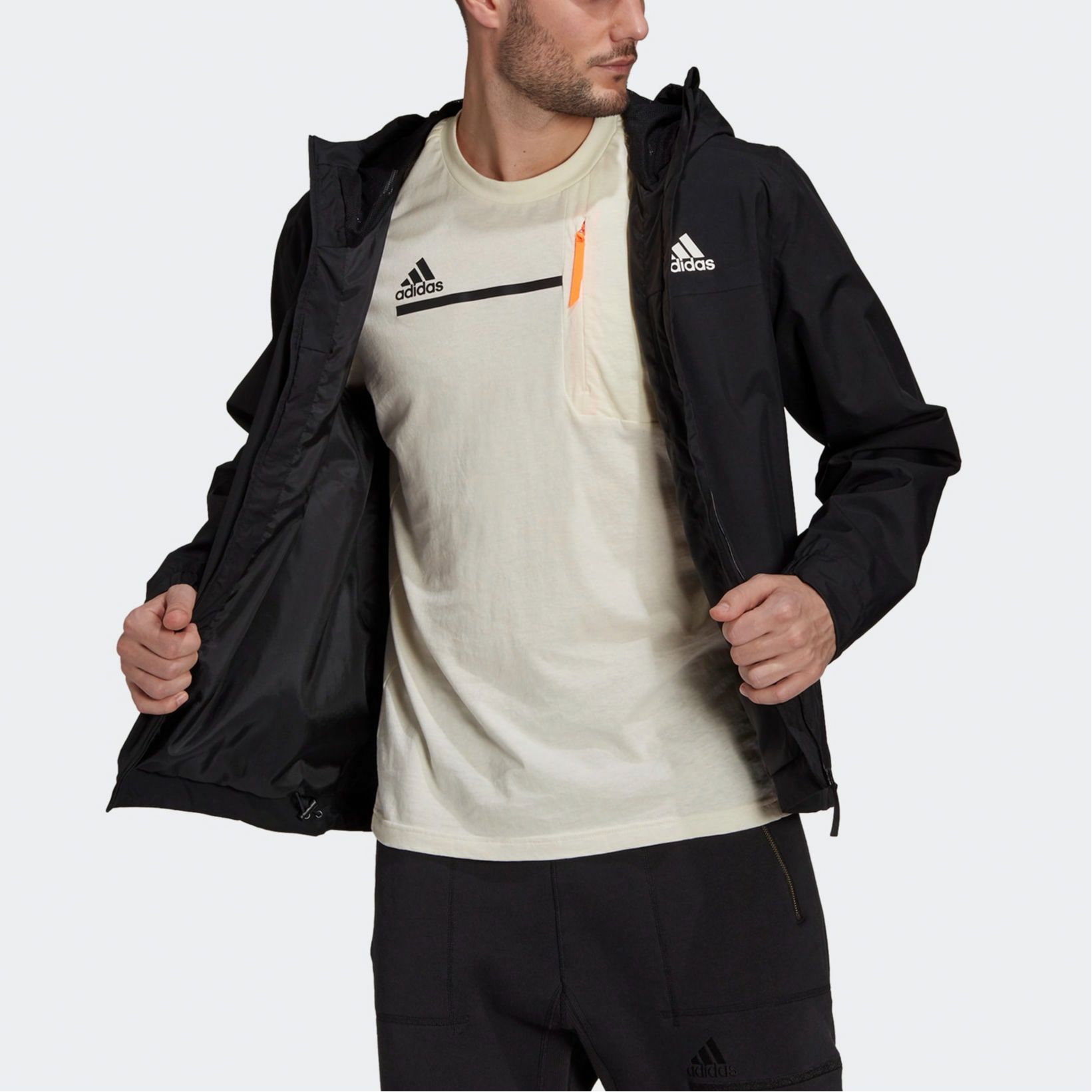 Мужская куртка adidas 3-Stripes (черная) — фото 4