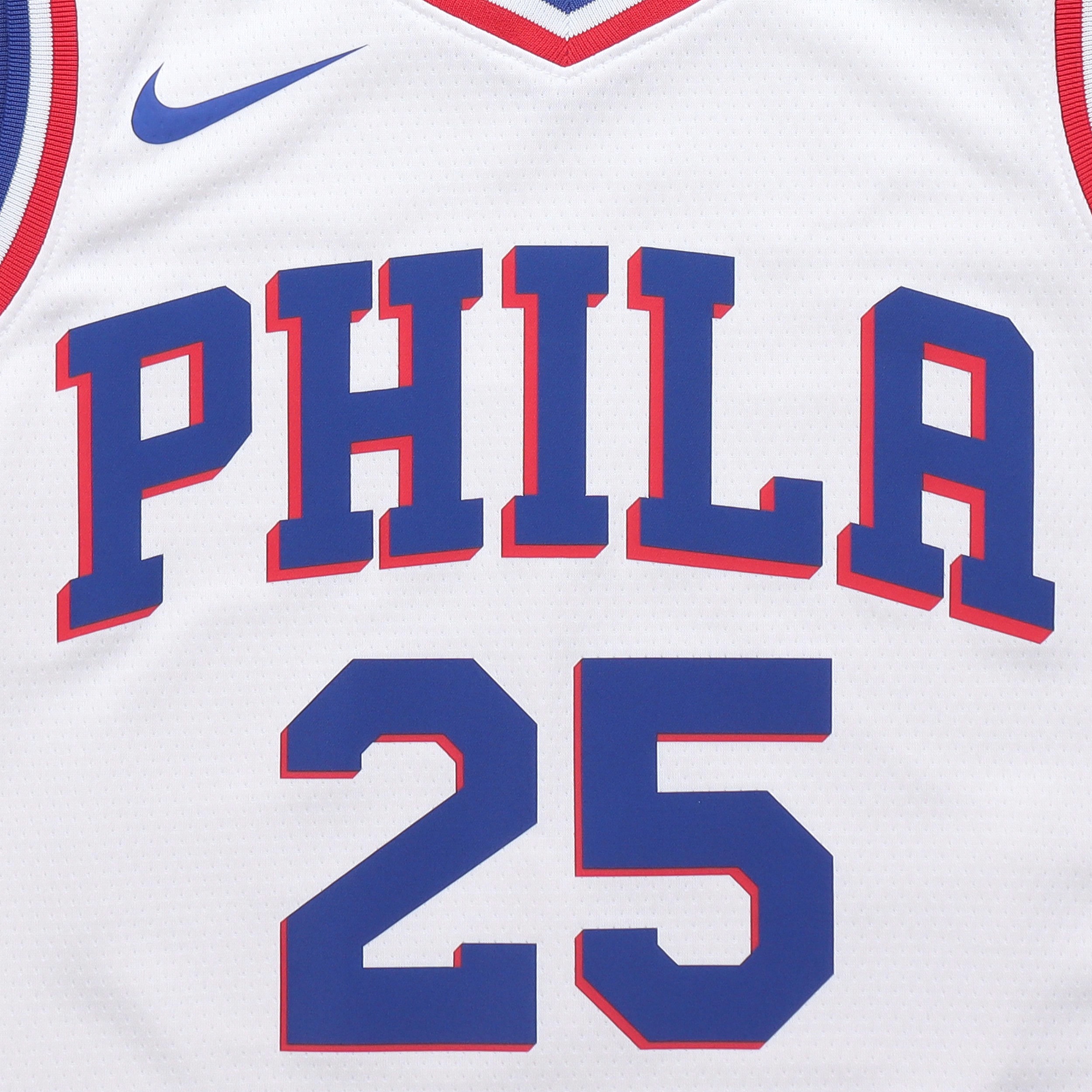 Мужская баскетбольная майка Nike NBA 76ers Simmons #25 (белая) — фото 4