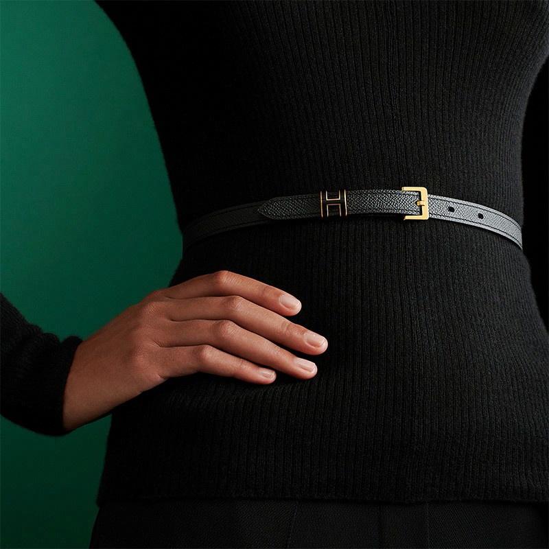 Женский ремень Hermes POP H (черный) — фото 4