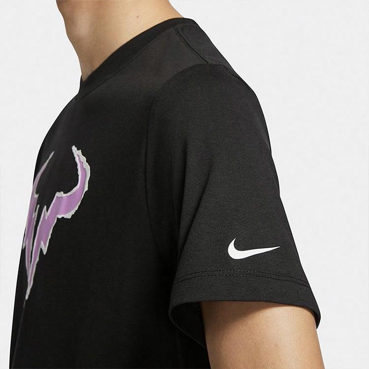 Мужская футболка Nike Rafa теннисная (черная) — фото 5