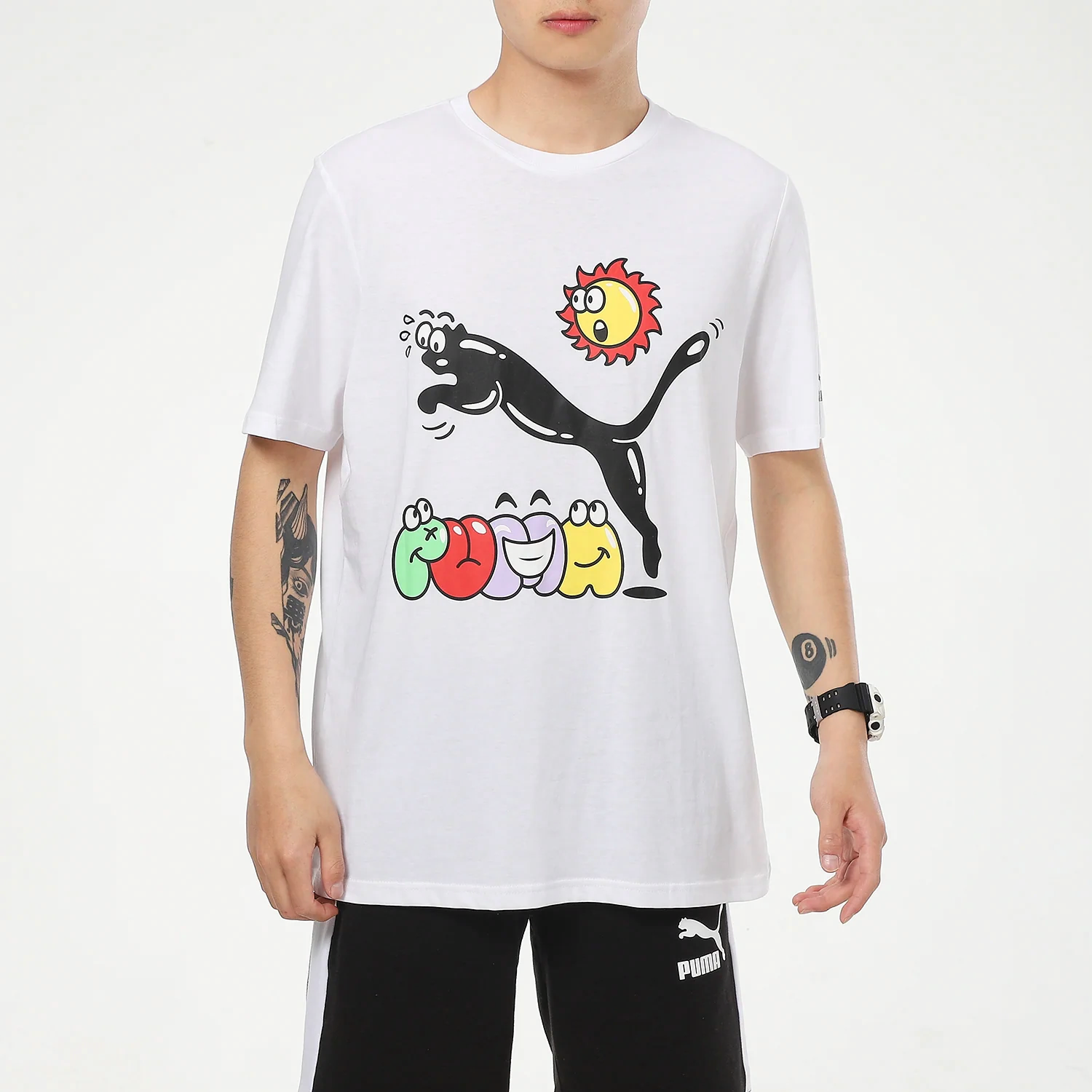 Мужская футболка PUMA Summer Streetwear (белая) — фото 3