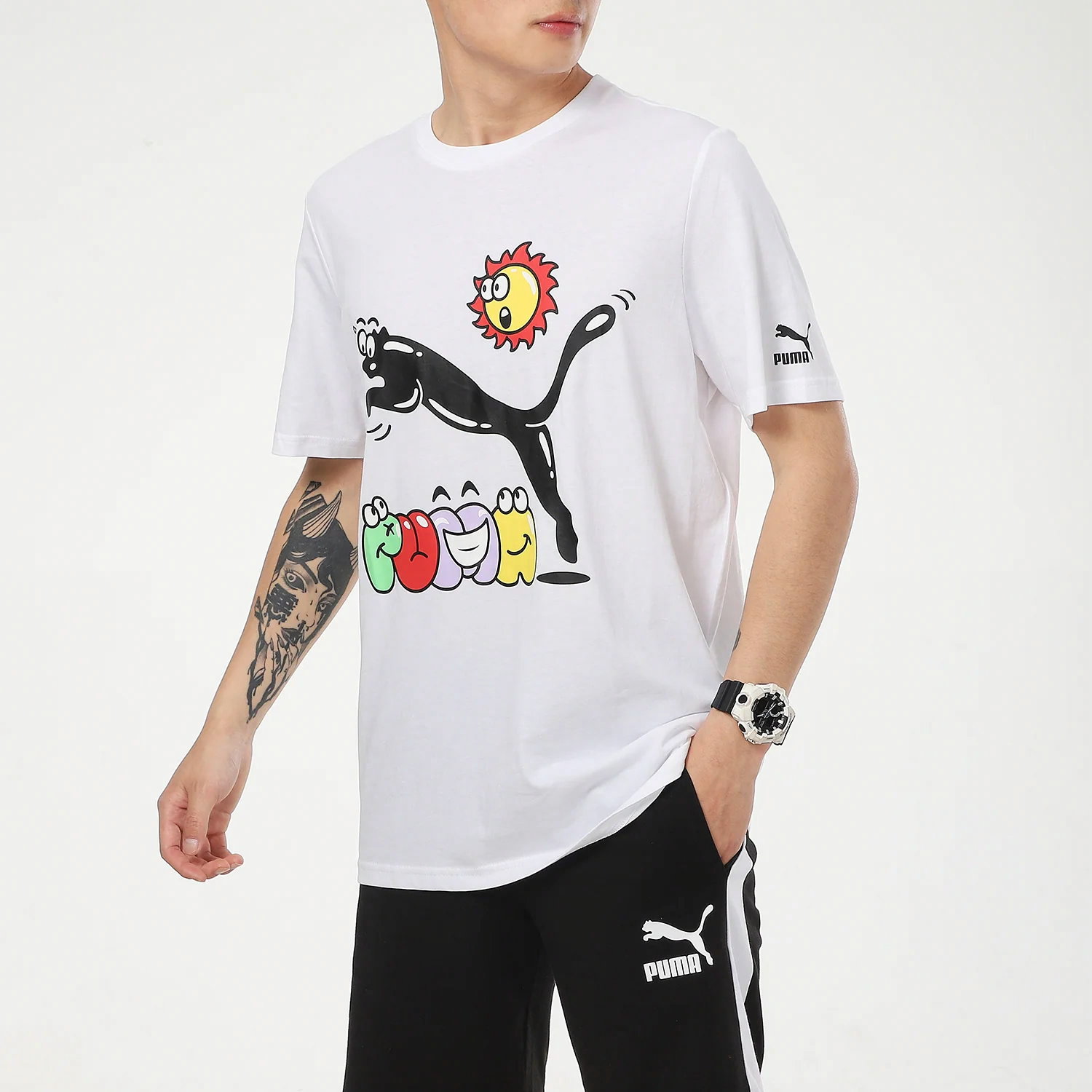 Мужская футболка PUMA Summer Streetwear (белая) — фото 4