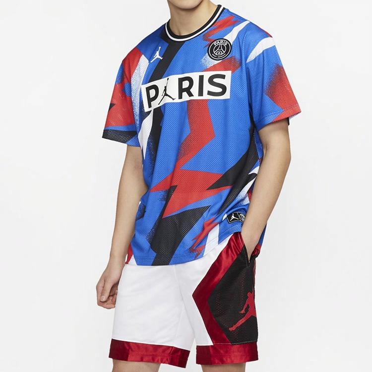 Мужская футболка Jordan PSG Mesh Jersey (синяя) — фото 3