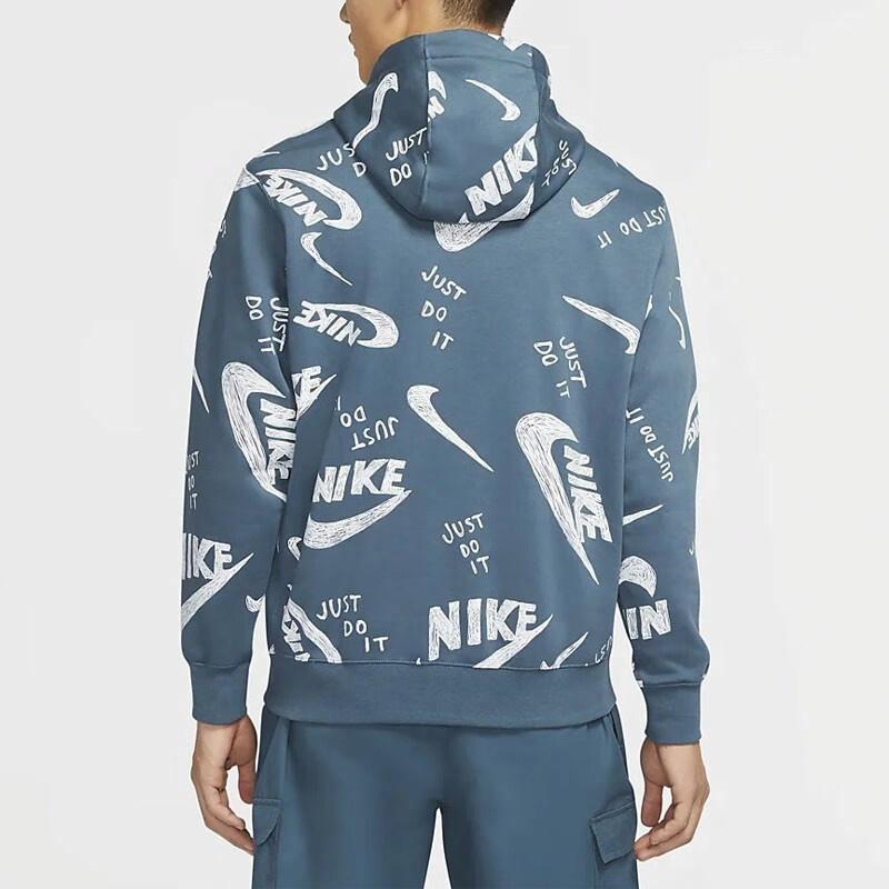 Мужское худи Nike Sportswear Club (серо-зеленое) — фото 4