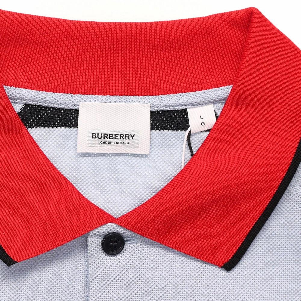 Мужская рубашка-поло Burberry Color Block Polo (синяя) — фото 5