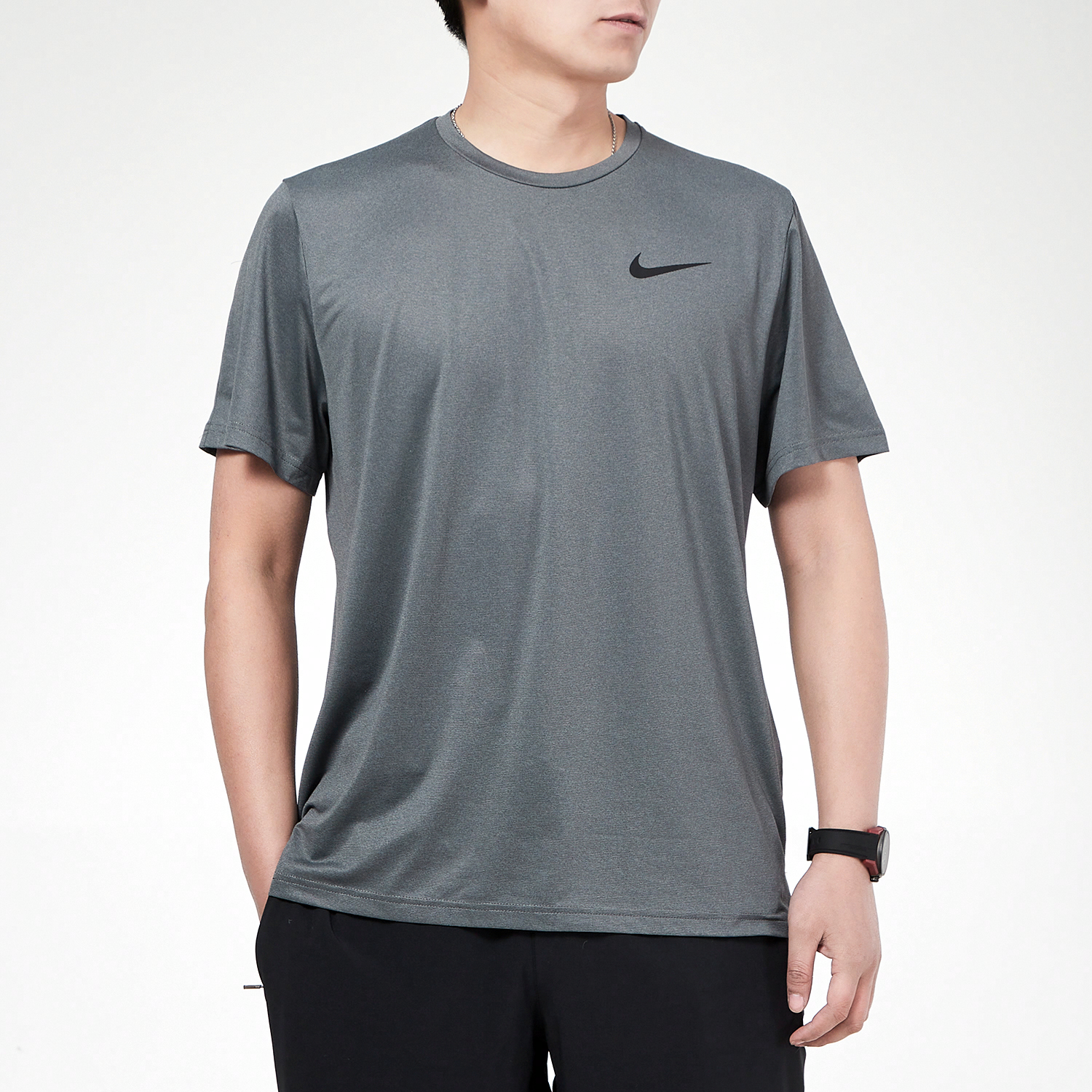 Мужская футболка Nike Pro Dri-FIT (дымчато-серая) — фото 5