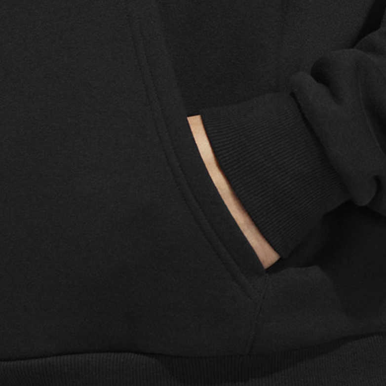 Мужские худи adidas originals Off Court Popover Trefoil Logo (черный) — фото 6