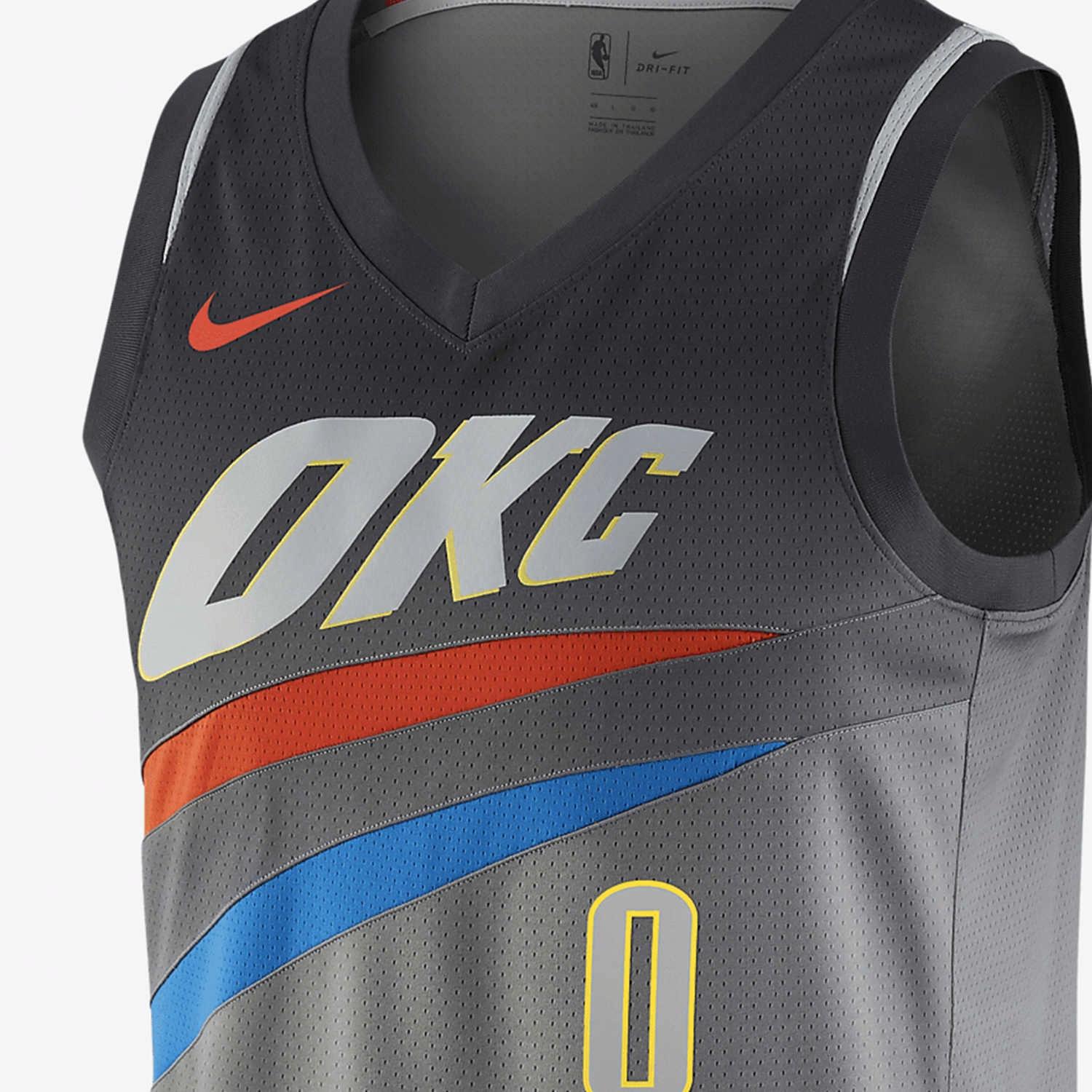 Мужская майка Nike Russell Westbrook City Edition (серая) — фото 3
