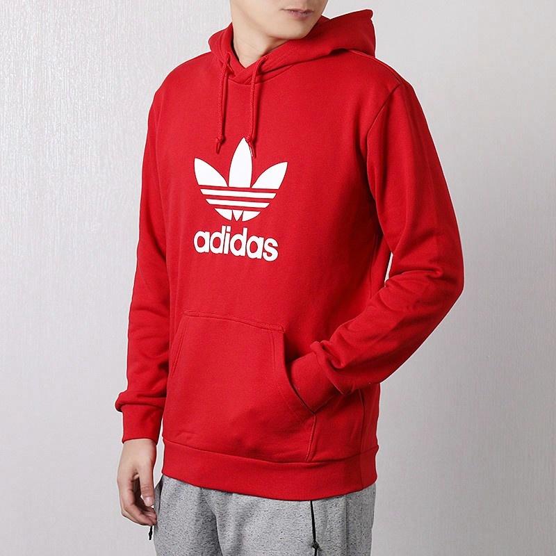 Мужское худи adidas TREFOIL HOODIE (красное) — фото 4