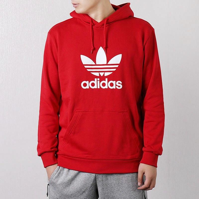 Мужское худи adidas TREFOIL HOODIE (красное) — фото 3
