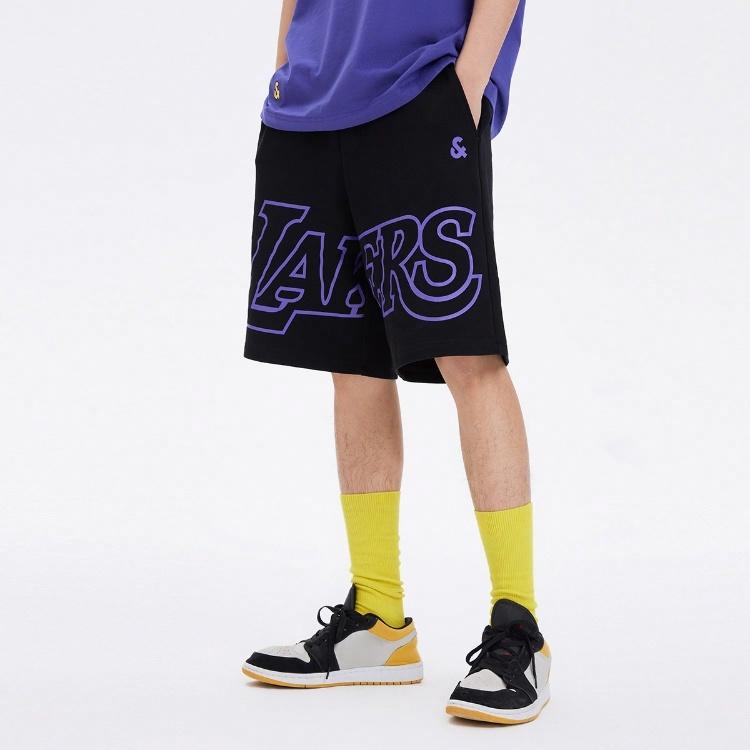 Шорты JACK JONES· JACK&JONES x NBA Logo (желто-фиолетовые) — фото 7
