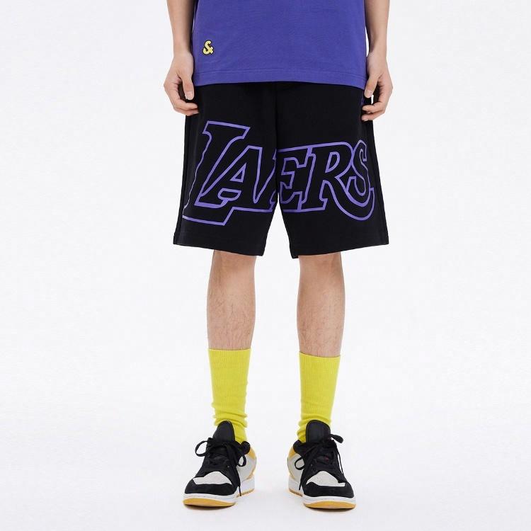 Шорты JACK JONES· JACK&JONES x NBA Logo (желто-фиолетовые) — фото 6