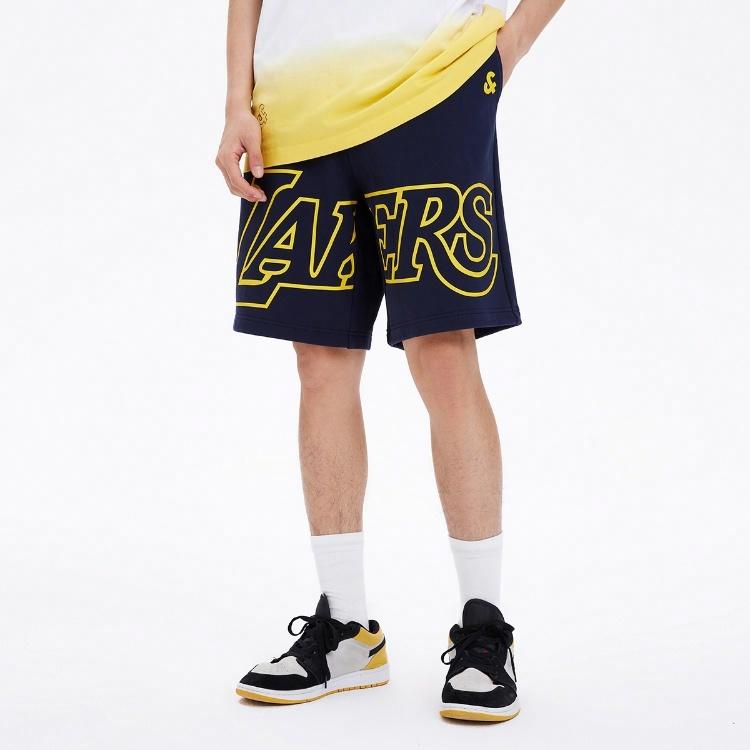 Шорты JACK JONES· JACK&JONES x NBA Logo (желто-фиолетовые) — фото 15