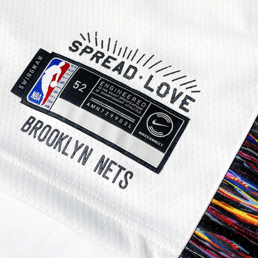 Мужская футболка Nike NBA SW Jeresy Biggie Nets City Edition 72 (белая) — фото 4