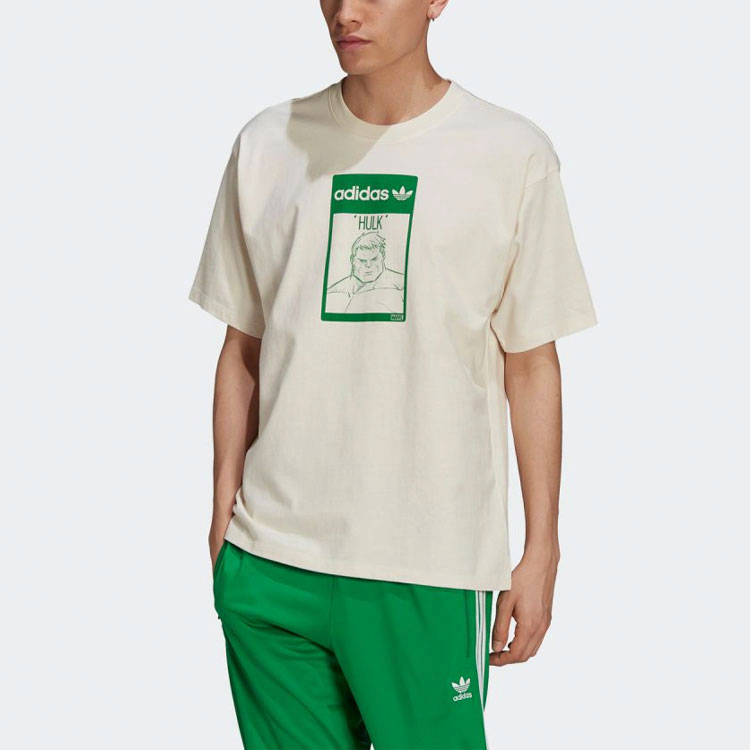 Футболка adidas originals x MARVEL Hulk T (молочно-белая) — фото 3
