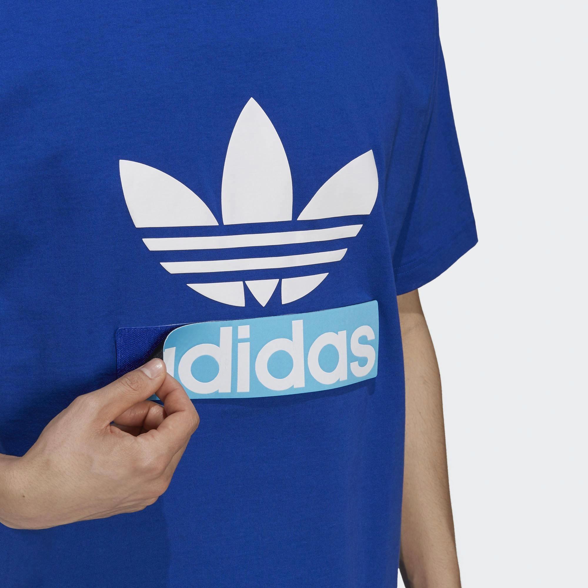 Мужская футболка adidas originals Big Trfl Tee LogoT (голубая) — фото 6