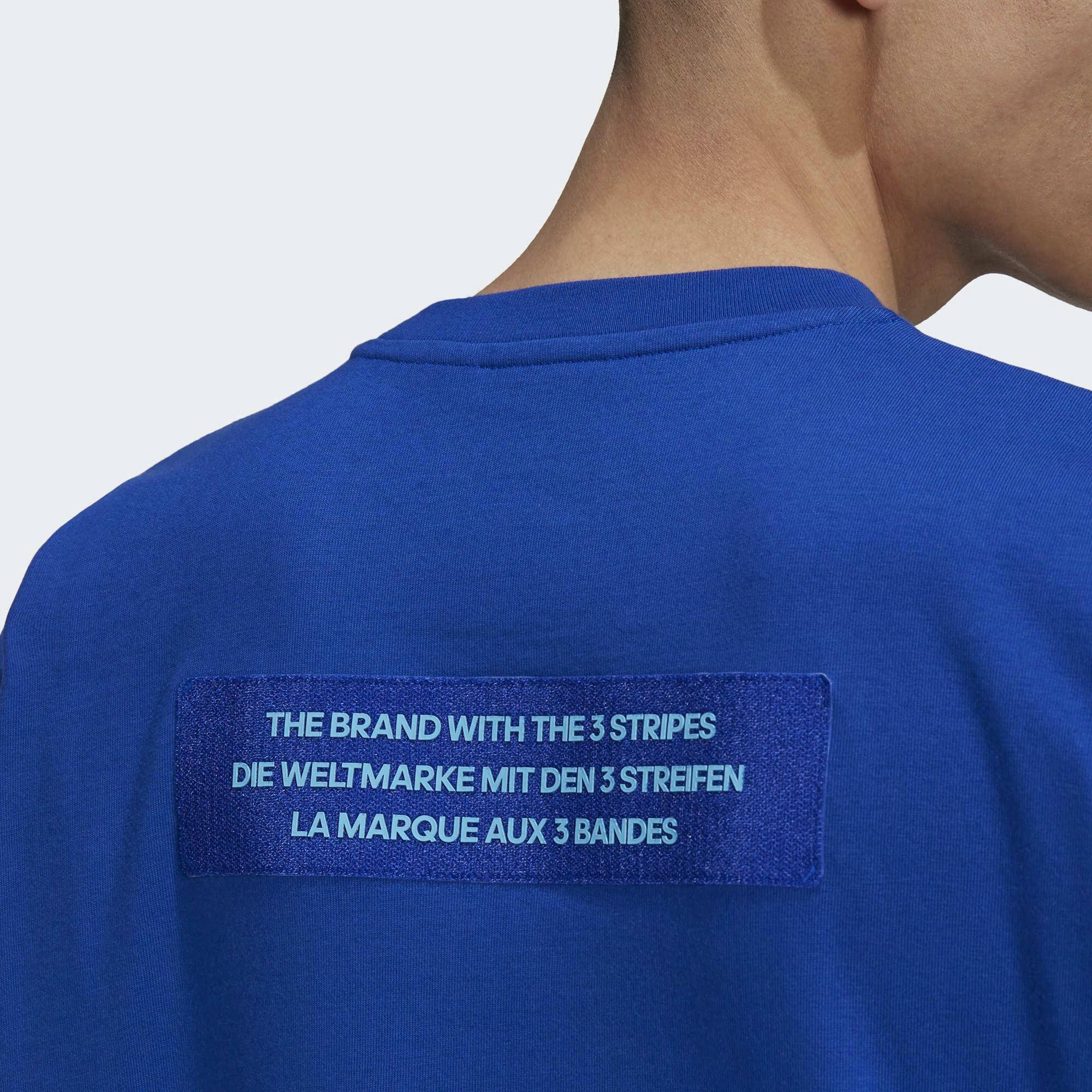 Мужская футболка adidas originals Big Trfl Tee LogoT (голубая) — фото 5