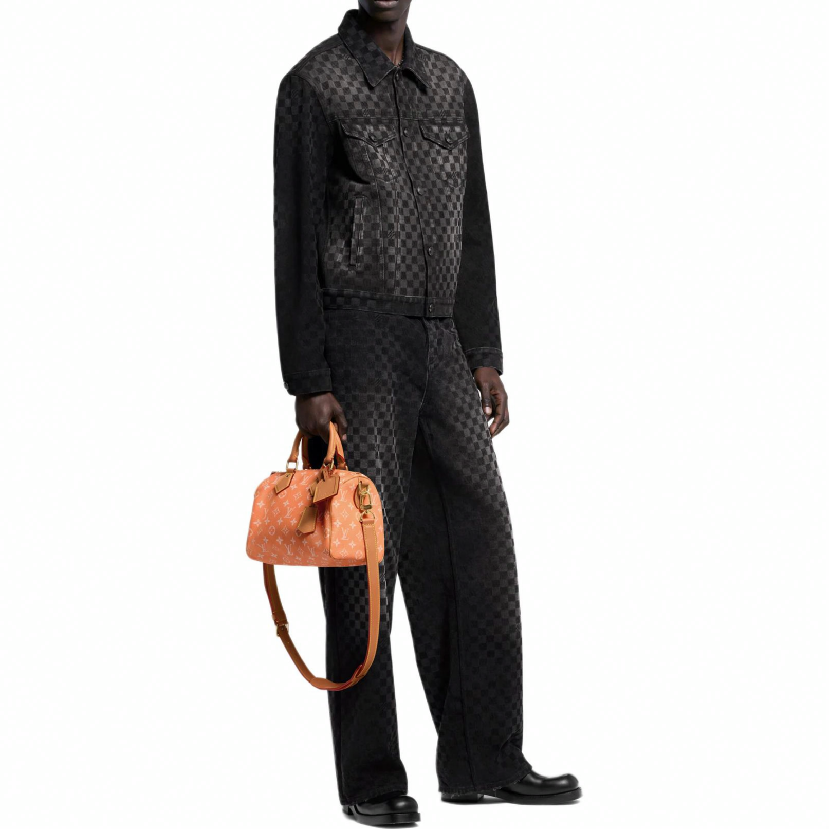 Мужские штаны Louis Vuitton SS25 Damier (черные) — фото 2