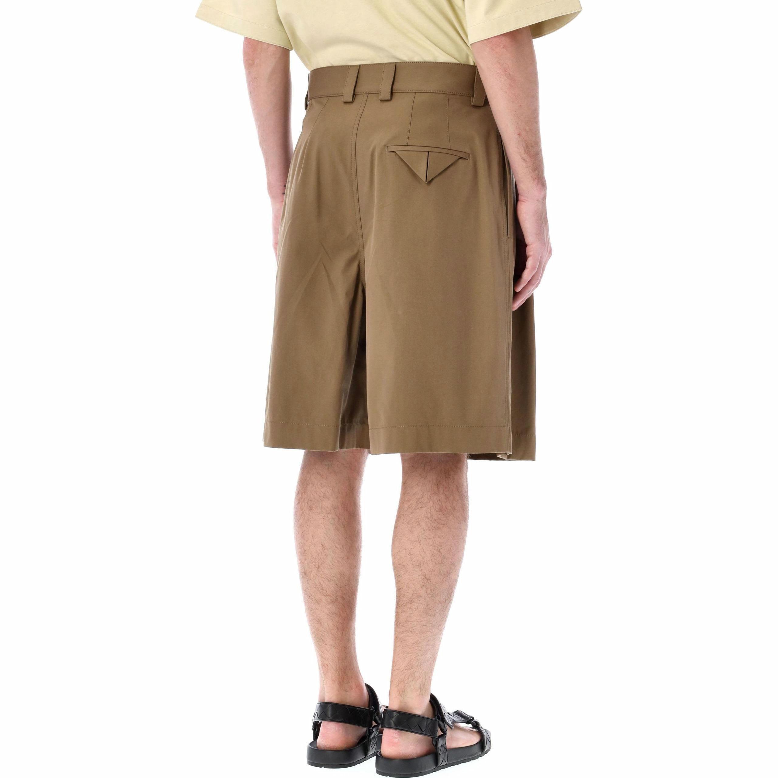 Мужские штаны Bottega Veneta Gabardi Shorts (коричневые) — фото 3