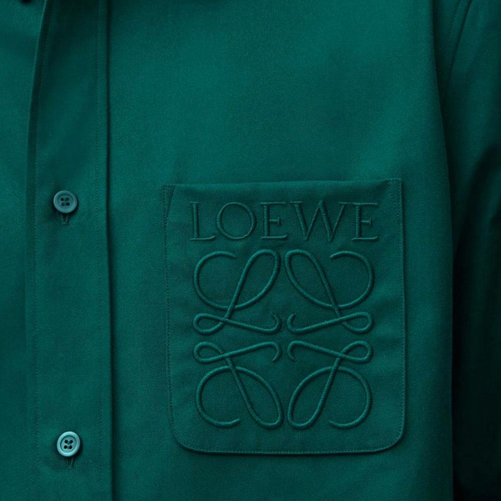 Мужская рубашка LOEWE FW24 (темно-зеленая) — фото 5