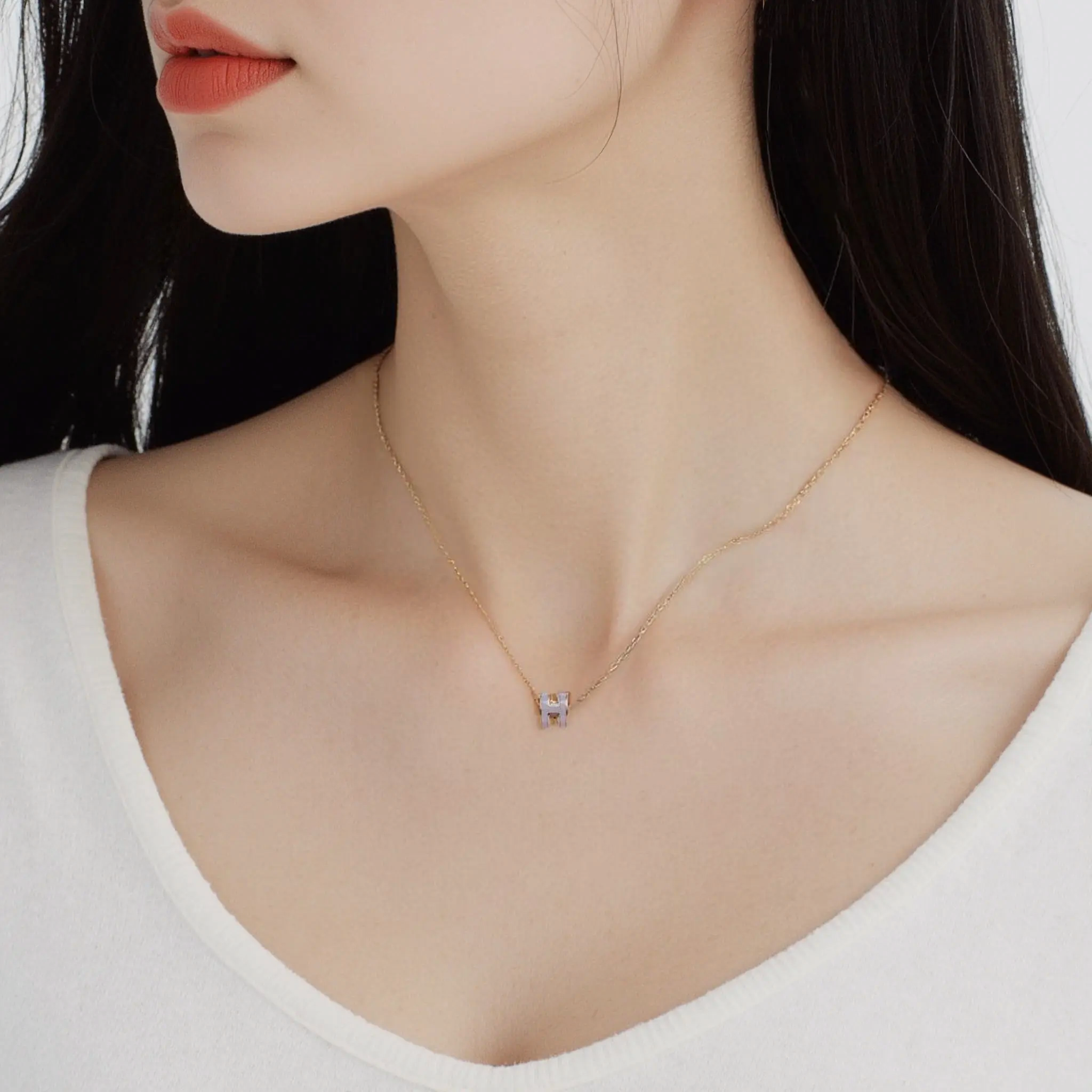Подвеска Hermes Mini Pop H (фиолетовая) — фото 6