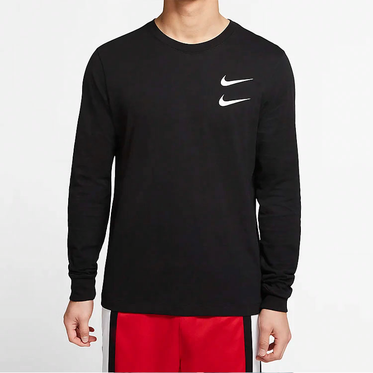 Мужской лонгслив Nike Sportswear Swoosh (черный) — фото 3