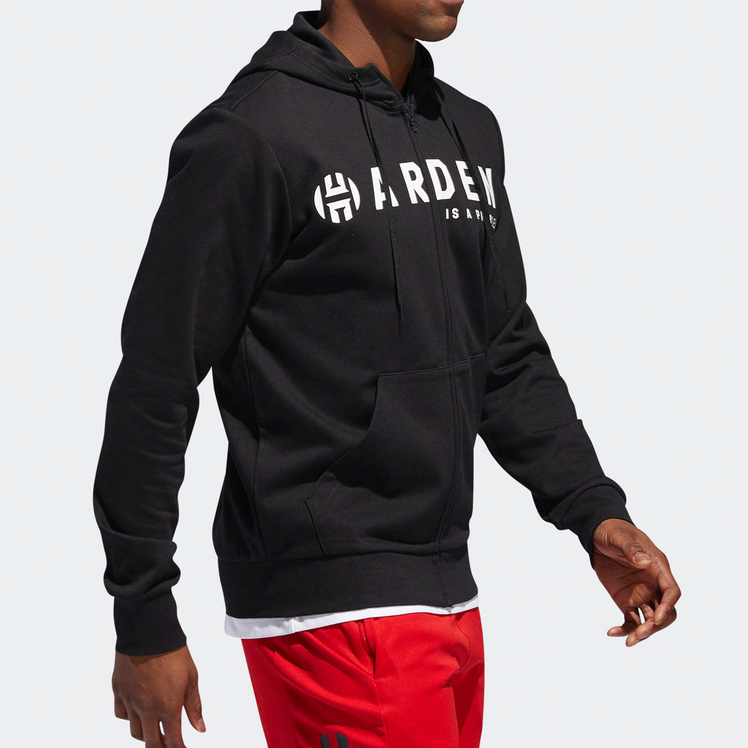 Мужская куртка adidas Harden FZ (черная) — фото 5