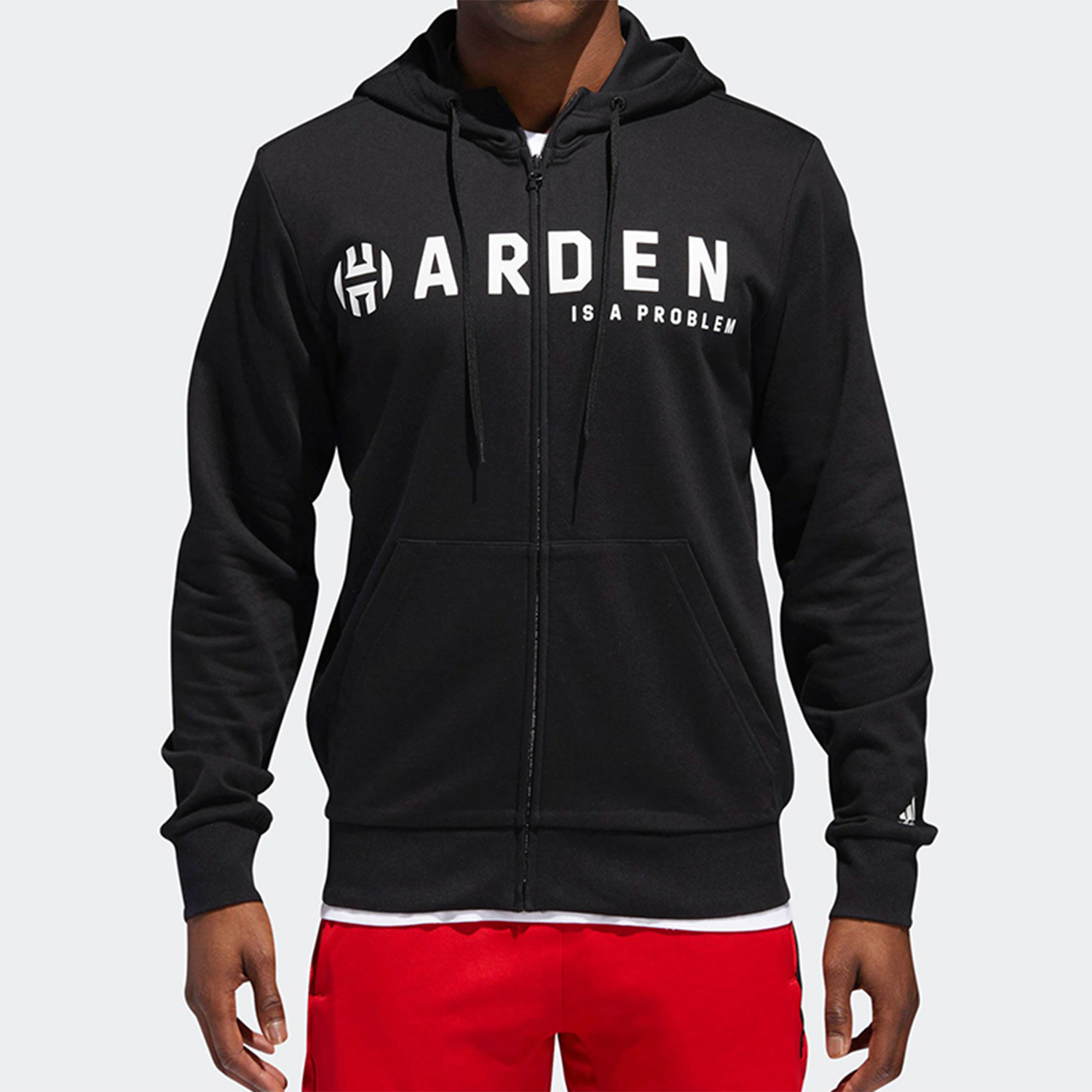 Мужская куртка adidas Harden FZ (черная) — фото 4