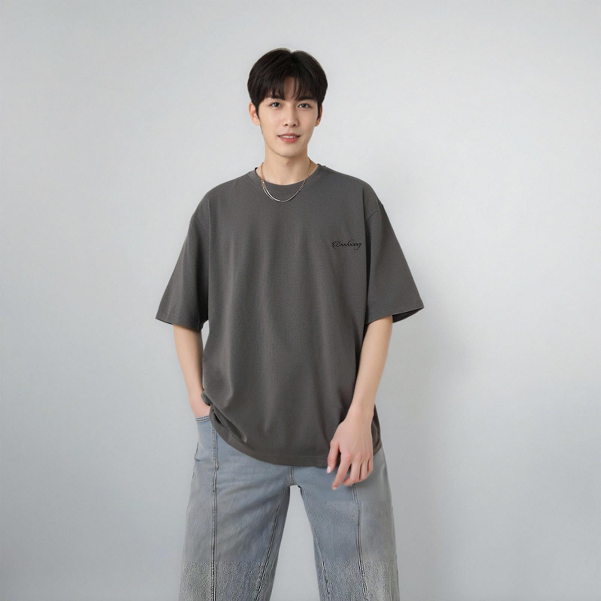 Dunhuang Fine Arts Institute American high street cleanfit style pure cotton heavyweight simple full-print new Chinese-style trendy snake and floral pattern round neck loose short-sleeve T-shirt unisex