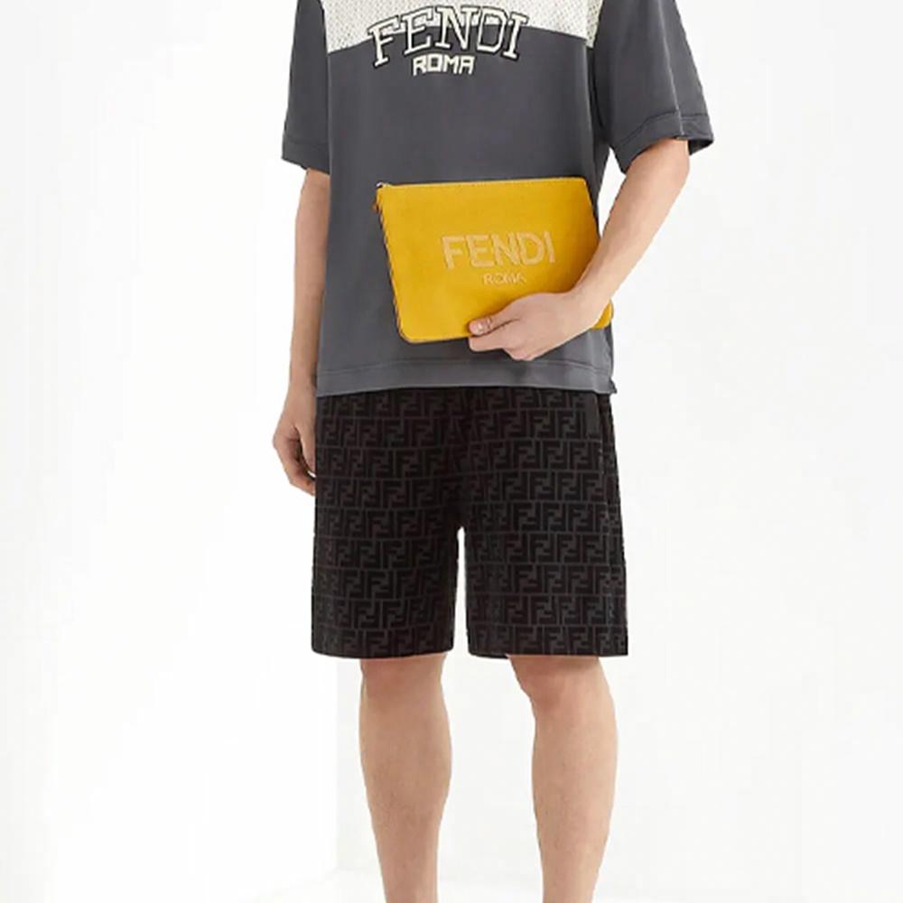 Мужская футболка Fendi T-shirt (серая) — фото 4