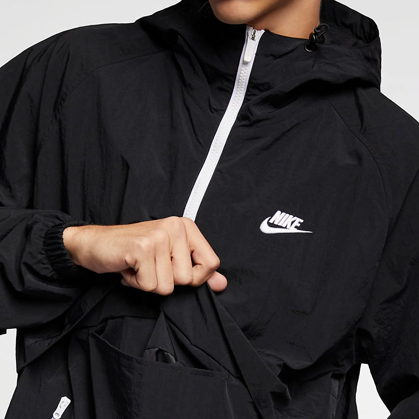 Мужская куртка Nike As M Nsw Ce Jkt Hd Wvn Anrk (черная) — фото 7