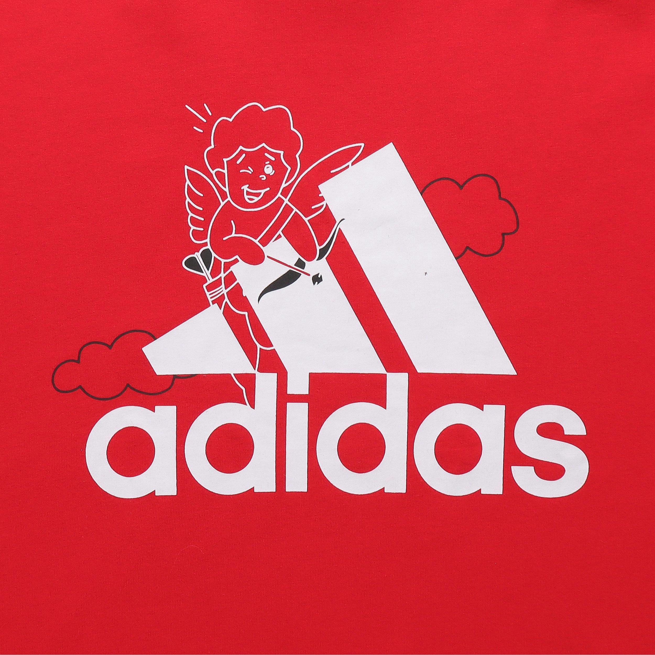 Футболка adidas U Vday T (красная) — фото 7