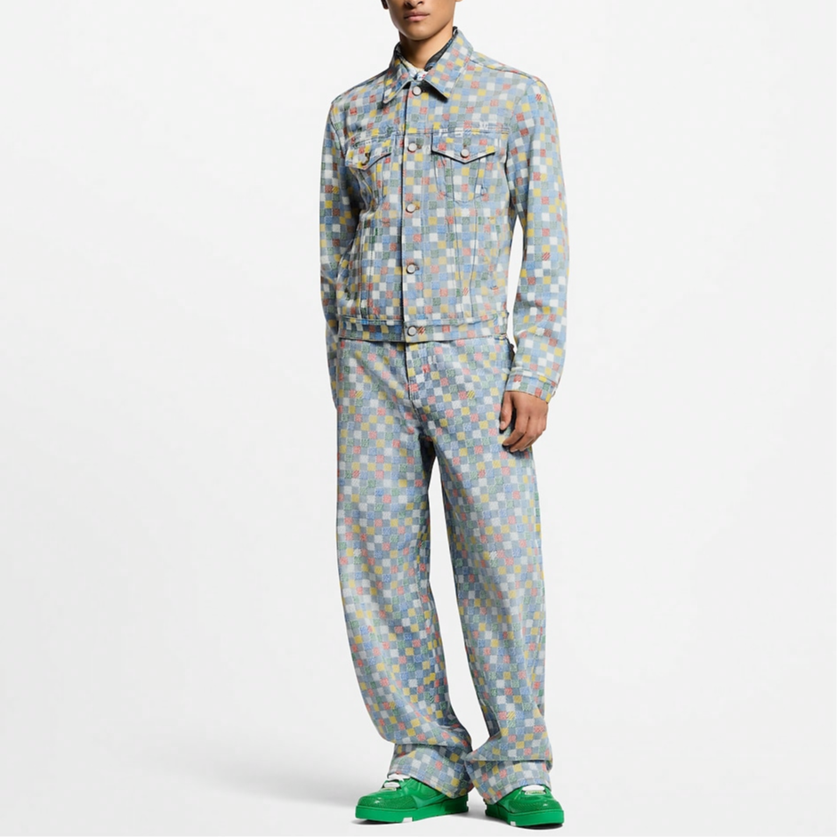Мужская куртка Louis Vuitton Denim Jacket (разноцветная) — фото 2