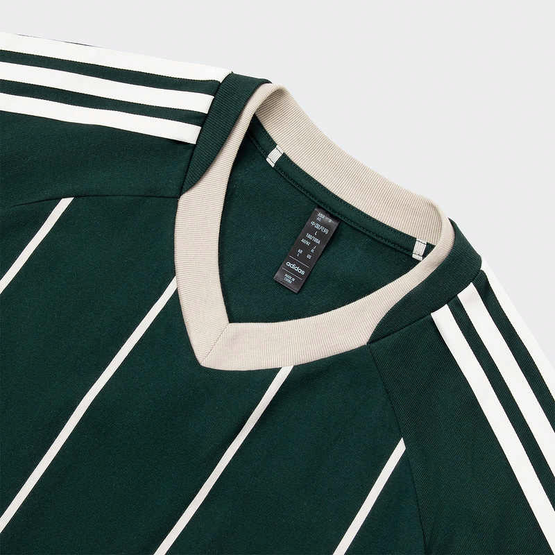Мужская футболка adidas TIRO STRIPE HEAVY JERSEY TEE (темно-зеленая) — фото 4