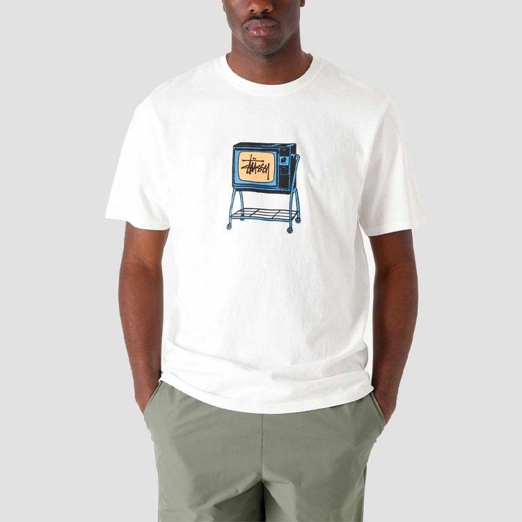 Футболка Stussy Rolling TV Print Short Sleeve T-Shirt T (белая) — фото 9