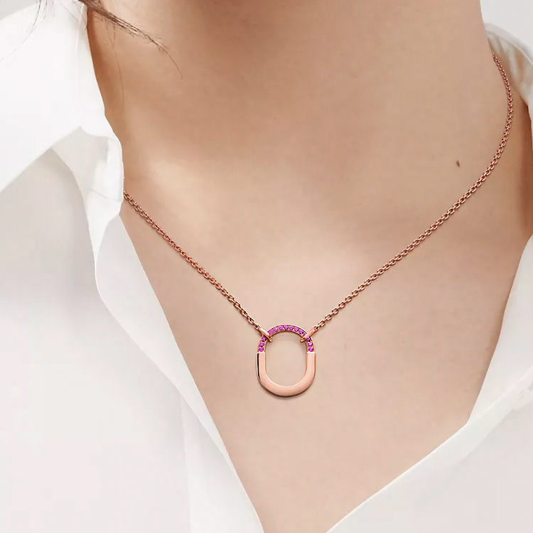 Колье TIFFANY & CO. Lock (розовое золото) — фото 3