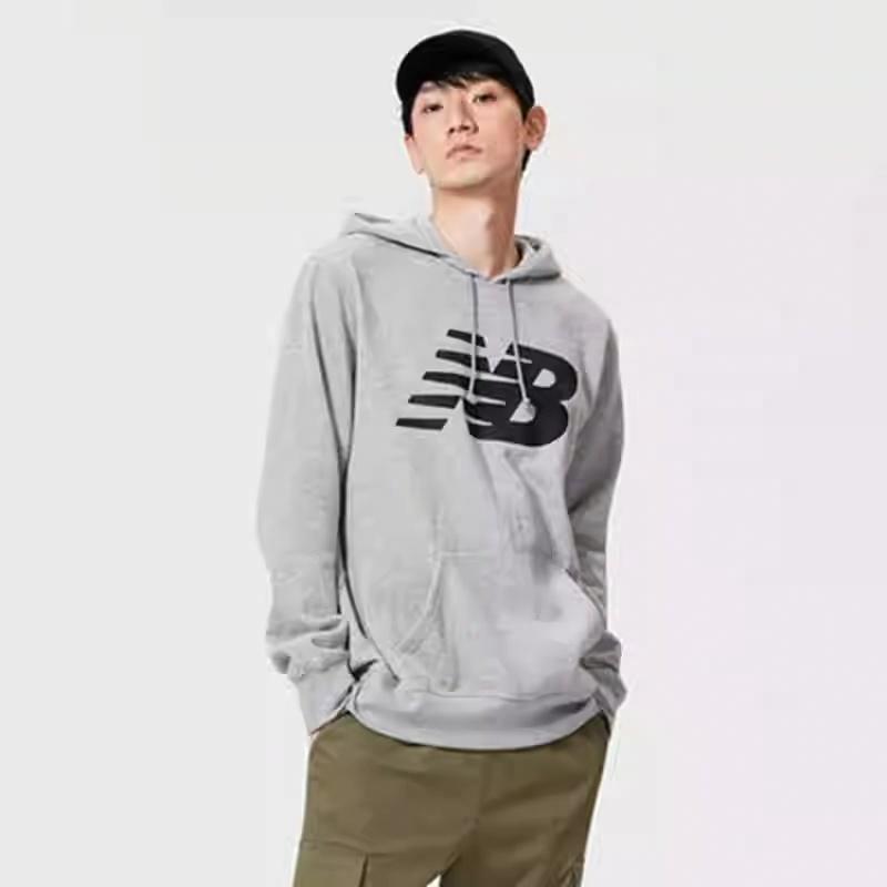 Мужское худи New Balance New Balance (серебристо-белое) — фото 3
