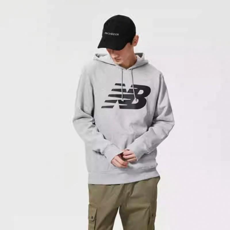 Мужское худи New Balance New Balance (серебристо-белое) — фото 4