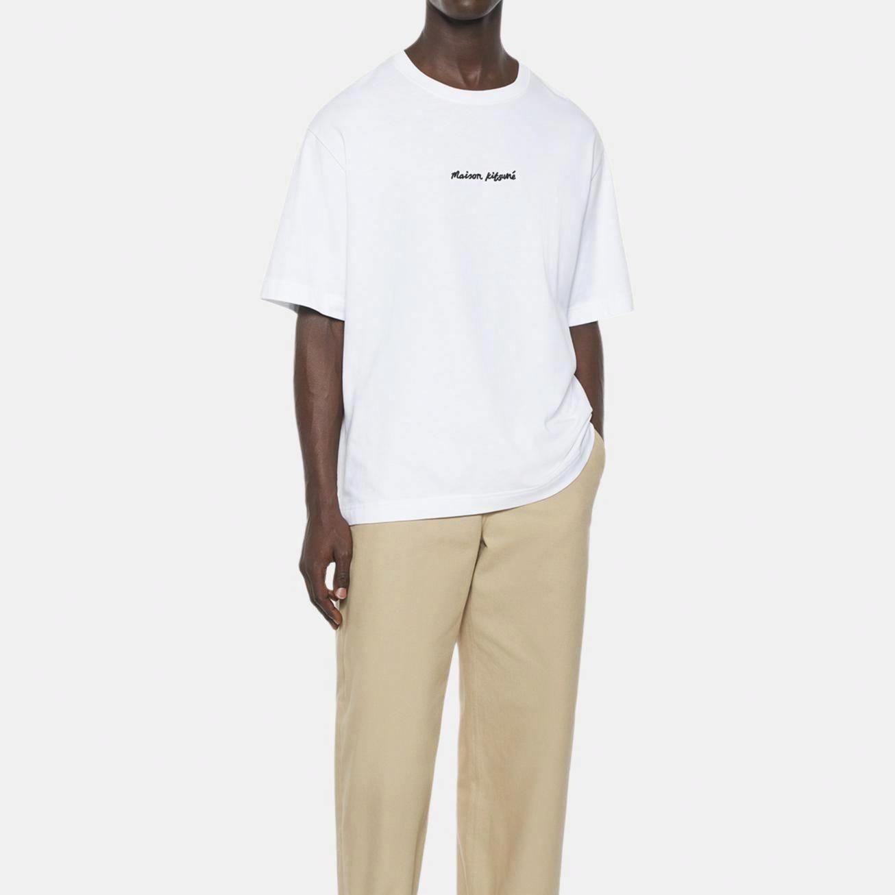 Мужская футболка Maison Kitsune SS25 (белая) — фото 4