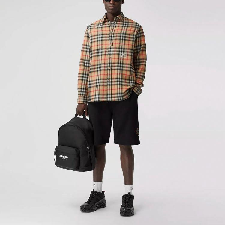 Мужская рубашка Burberry Checked Flannel (бежевая) — фото 4