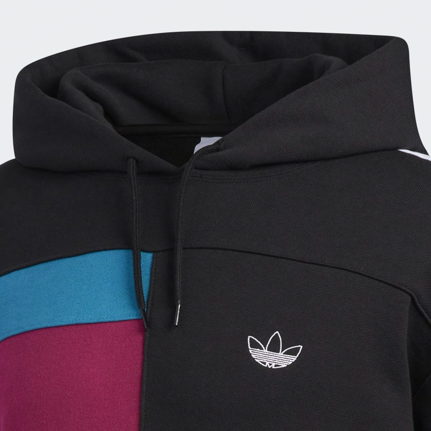 Мужское худи adidas originals ASYMM BLOCK Leece Panel (черное) — фото 3