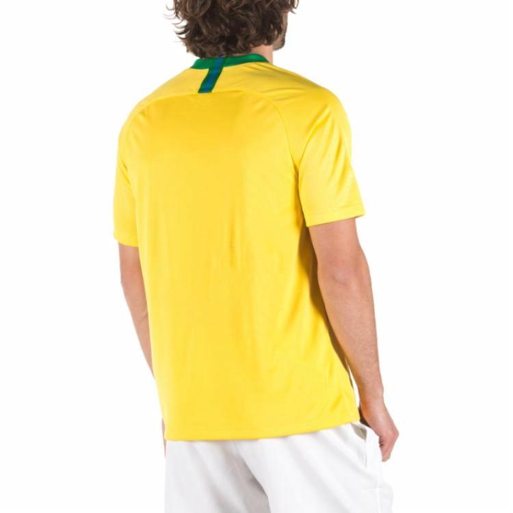 Мужская футболка Nike Brasil 2018 Home Jersey (желтая) — фото 5