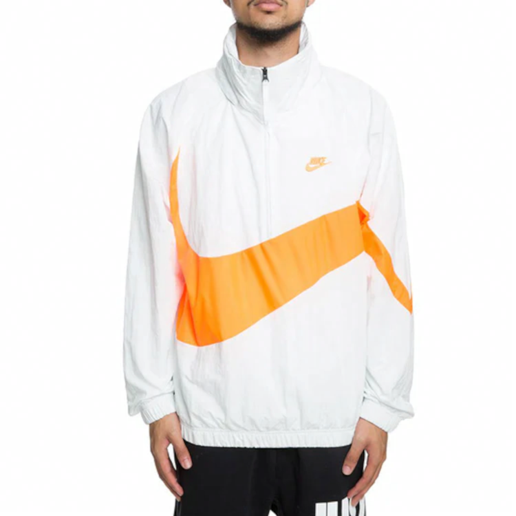 Мужская куртка Nike Big Swoosh (бело-оранжевая) — фото 3