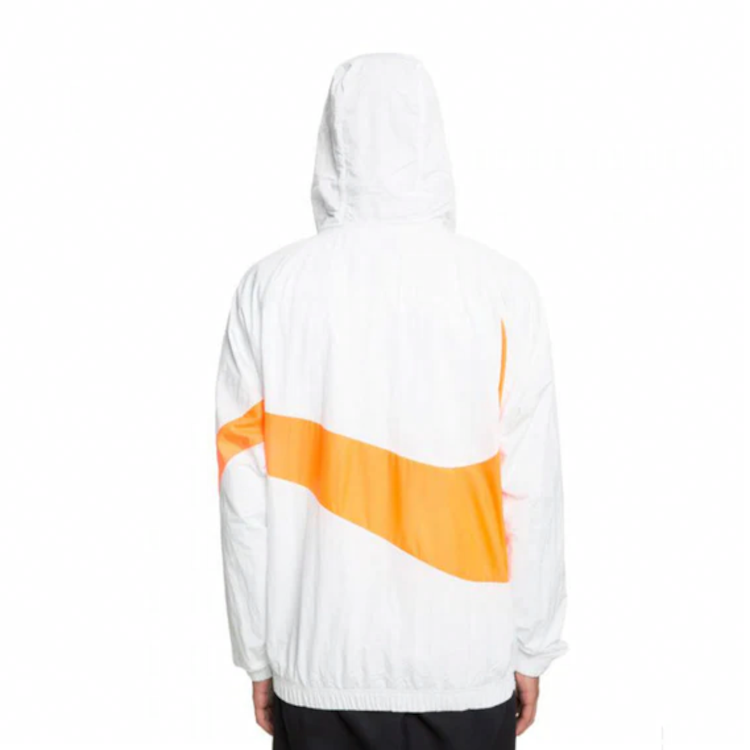 Мужская куртка Nike Big Swoosh (бело-оранжевая) — фото 4