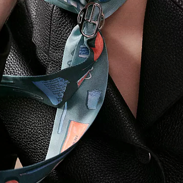 Женский шарф Hermes Silk Scarf (/ серо-зеленый) — фото 2