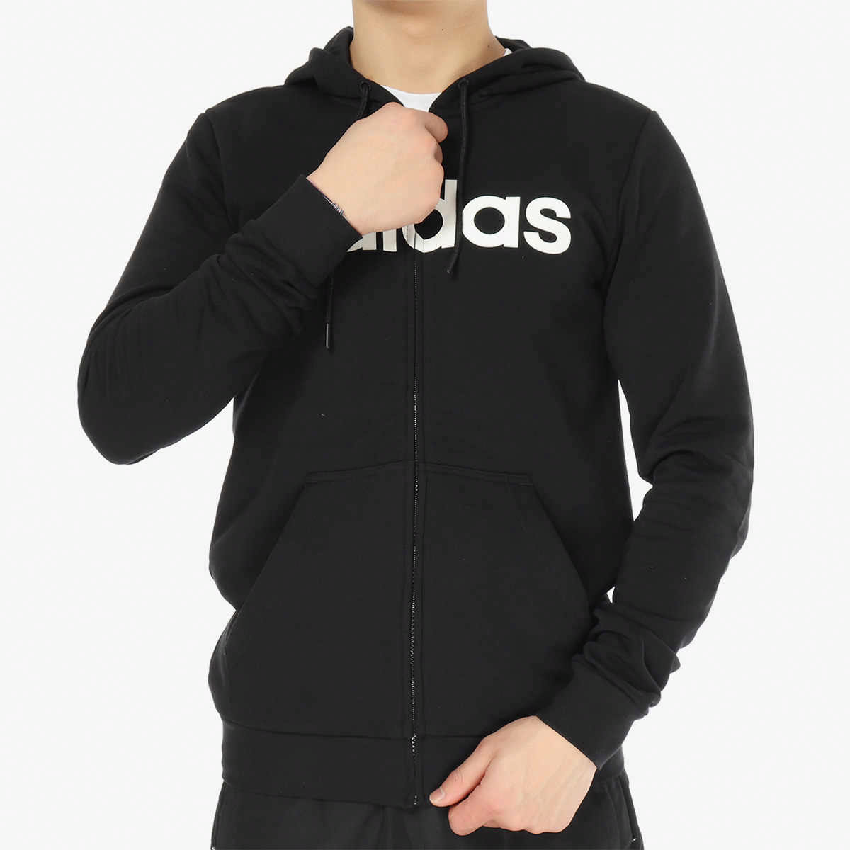 Мужская куртка adidas M Ce Zip Hdy (черная) — фото 4