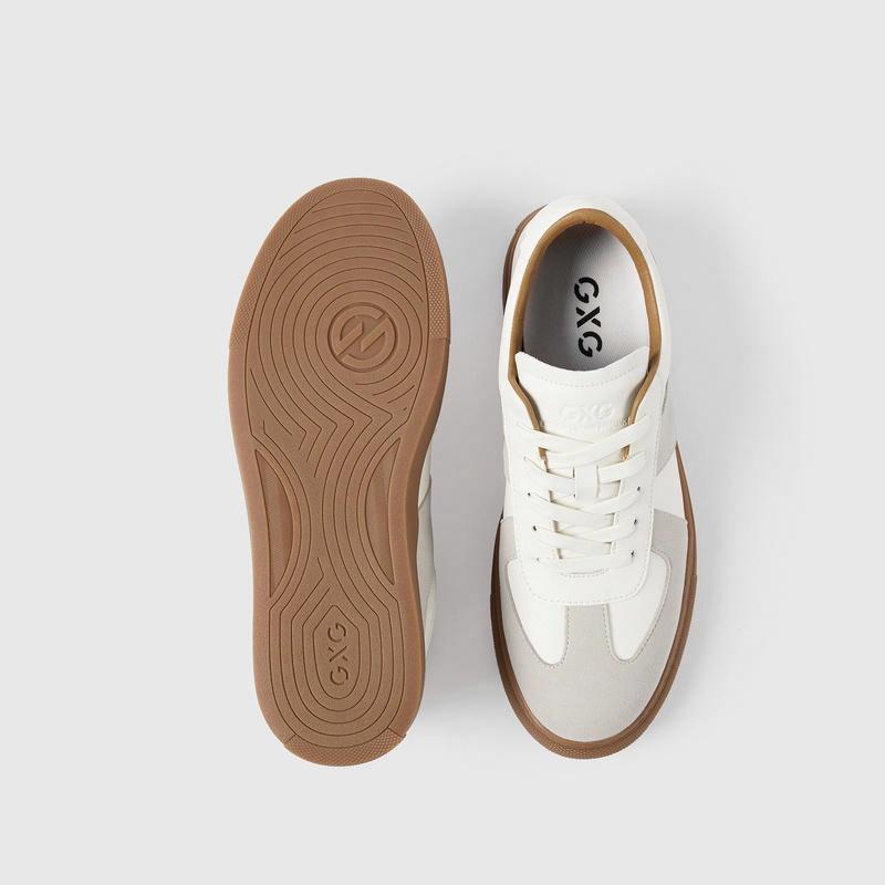GXG synthetic leather casual training shoes, trendy and versatile, comfortable and antibacterial, minimalist color-block retro-style sporty, multi-color simple thick sole, lightweight, non-slip, wear-resistant, low-top skateboard shoes for men